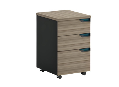 Kommode Rollcontainer Holzoptik Braun Schwarz 3 Schubladen Mit Rollen Büro Möbel