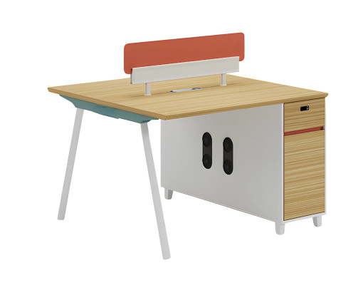 Schreibtisch Holzoptik mit Stauraum und Rückenlehne Modernes Büromöbel Design