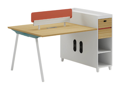 Schreibtisch Holzoptik mit Rückenlehne Stauraum und Regalfächern Modernes Design