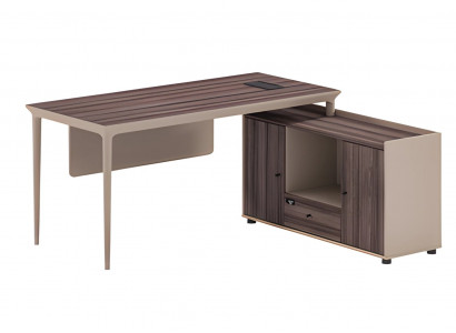 Bürotisch Winkelschreibtisch Modern Holzoptik Braun Beige Stauraum Organizer