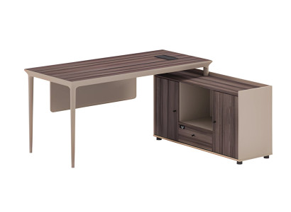 Bürotisch Winkelschreibtisch Modern Holzoptik Braun Beige Stauraum Organizer