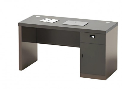 Schreibtisch Bürotisch Modern Schwarz Stauraum Kabeldurchführung abschließbar