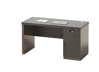 Schreibtisch Arbeitsplatz Schwarz Modern Look Stauraum Schloss Kabelkanäle