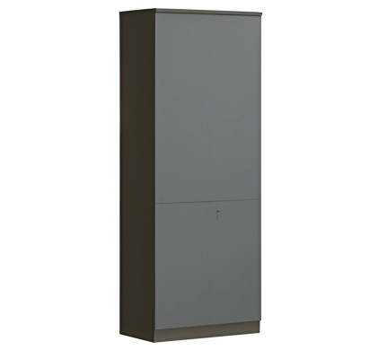 Büroschrank Aktenschrank Modern Grau Hoch Stauraum Türen abschließbar schlicht