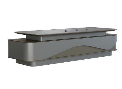 Schreibtisch Chefzimmer Modern Grau Schwarz Stauraum Kabelmanagement Luxus