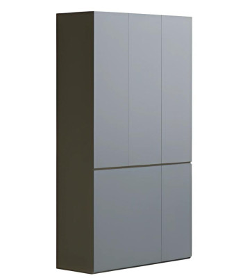 Büroschrank Aktenschrank Modern Grau Hoch Türen grifflos Stauraum schlicht Stil