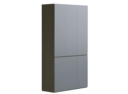 Büroschrank Aktenschrank Modern Grau Hoch Türen grifflos Stauraum schlicht Stil