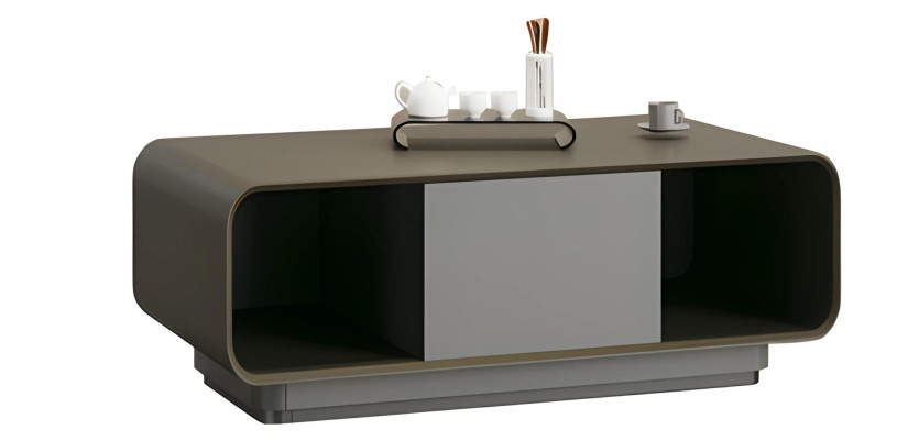 Couchtisch Wohnzimmertisch Modern Schwarz Grau Design Stauraum Ablage Minimal