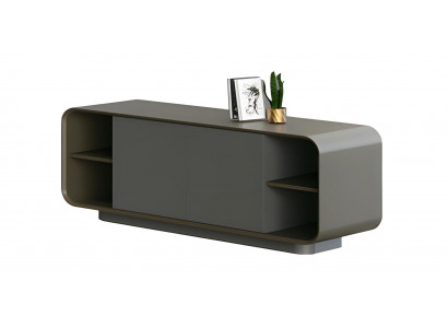 Sideboard Lowboard Modern Schwarz Grau Stauraum Türen Ablage Design Minimal Stil