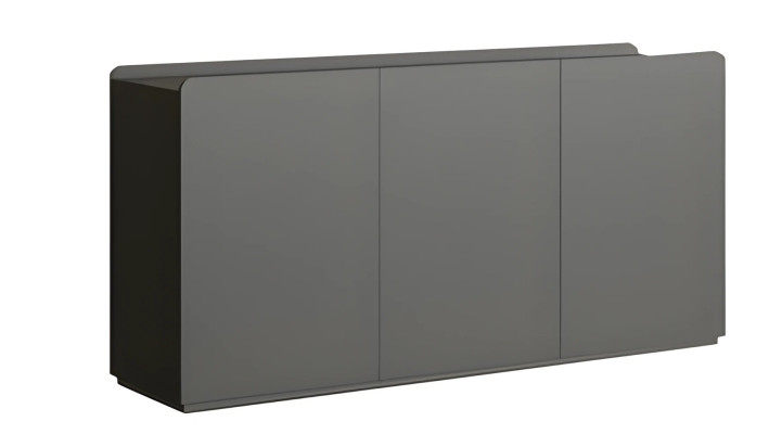 Sideboard Modern Grau Türen grifflos Stauraum schlicht Design Minimal Stil