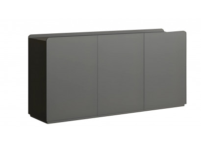 Sideboard Modern Grau Türen grifflos Stauraum schlicht Design Minimal Stil