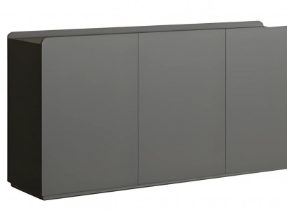 Sideboard Modern Grau Türen grifflos Stauraum schlicht Design Minimal Stil