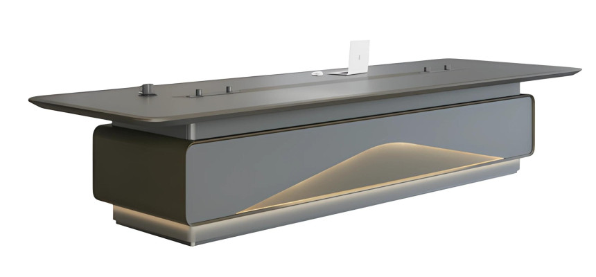 LED beleuchteter Konferenztisch mit Technikanschlüssen Besprechungstisch