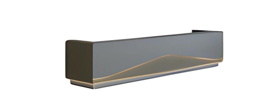 Empfangstheke Rezeption Modern Grau Schwarz LED Beleuchtung Design Minimal Luxus