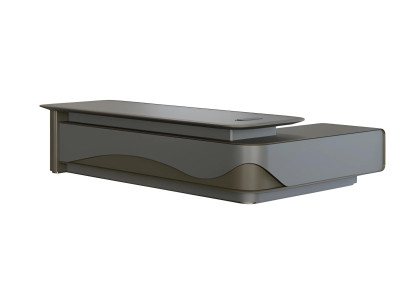 Schreibtisch Chefzimmer Modern Grau Schwarz Design Stauraum Wellenoptik Luxus