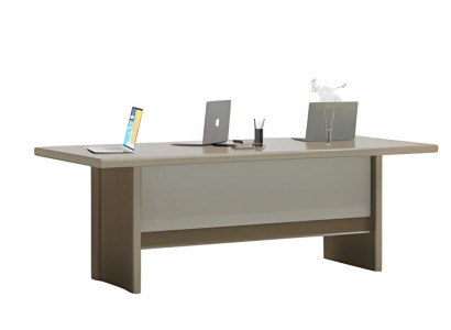 Eleganter Schreibtisch in Beige-Grau mit großzügiger Arbeitsfläche Ausstattung