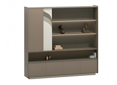 Moderner Büroschrank Braun mit Regalen und Schubladen für Büroaufbewahrung