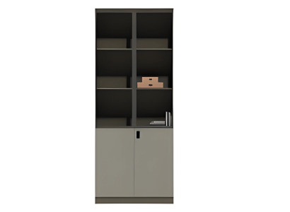 Moderner Büroschrank Braun mit Regalen und Schranktüren für Büroaufbewahrung