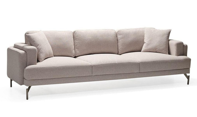 Elegantes beige 3-Sitzer Sofa aus Textil im modernen Design