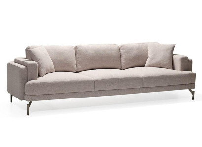 Elegantes beige 3-Sitzer Sofa aus Textil im modernen Design