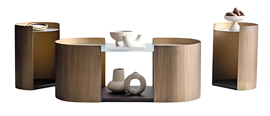 Stylischer Couchtisch und zwei funktionale Beistelltische im Set