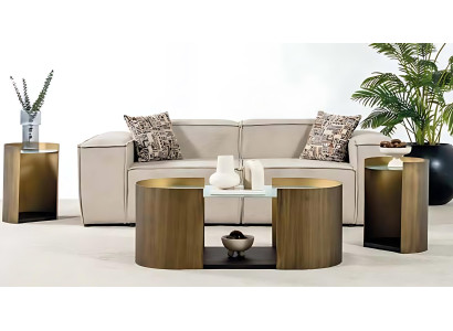 Stylischer Couchtisch und zwei funktionale Beistelltische im Set