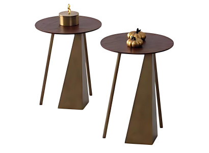 Zwei Beistelltische mit stylischer Tischplatte Couchtisch