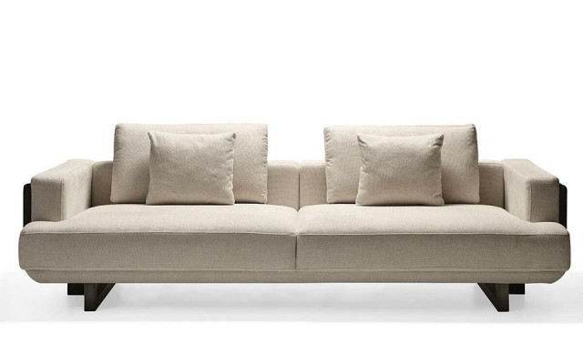 Beige modernes 3-Sitzer Sofa aus Textil