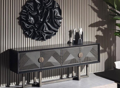 Braune Konsole aus Holz im modernen Design