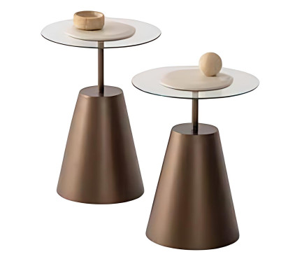 Beistelltisch-Set – 3 Beistelltische im eleganten Goldfarb‑Design Satztisch