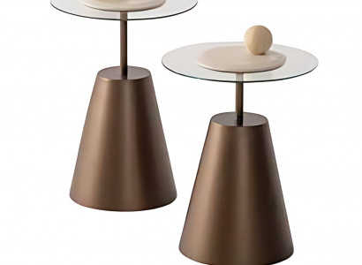 Beistelltisch-Set – 3 Beistelltische im eleganten Goldfarb‑Design Satztisch