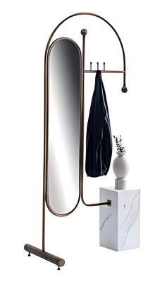 Moderner Kleiderständer mit praktischem Spiegel Garderobe Spiegel