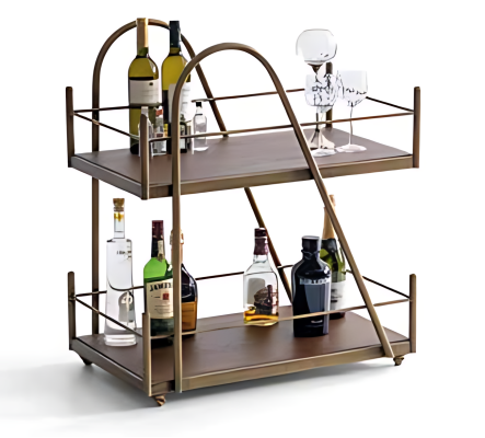 Kompakter Barwagen Ablagen  ideal für Küche und Bar Servierwagen