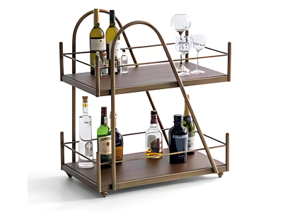 Kompakter Barwagen Ablagen  ideal für Küche und Bar Servierwagen