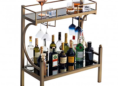 Eleganter Bar Tisch mit Marmorimitation – stilvoll servieren Barschrank