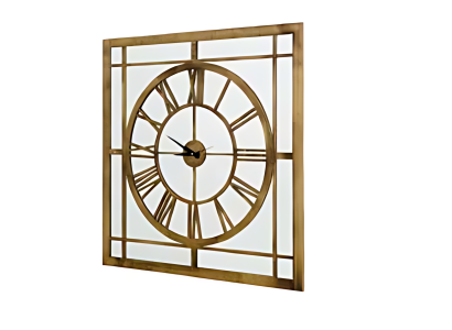 Quadratische Wanduhr im Vintage-Stil mit römischen Ziffern Uhr 100cm