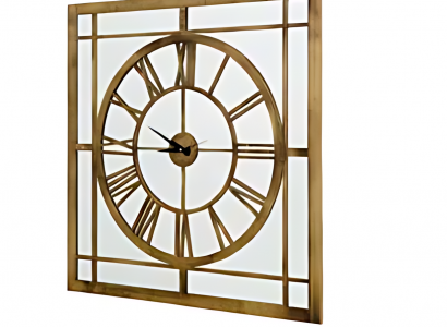 Quadratische Wanduhr im Vintage-Stil mit römischen Ziffern Uhr 100cm