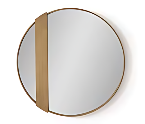 Wandspiegel mit rundem Glas eckigem Rahmen modern und stilvoll Spiegel