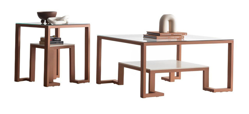 Satztisch Tischset Couchtisch und Beistelltisch 2tlg. Wohnzimmer Tisch