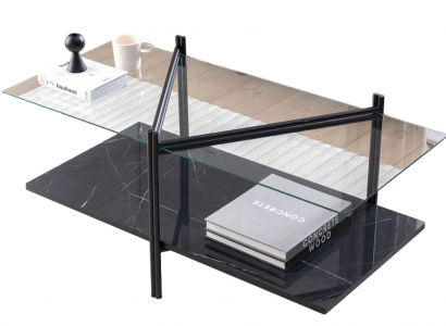 Couchtisch mit Glasplatte und Marmor-Optik – stilvoll und modern  Sofa Tisch