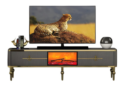 TV Lowboard Sideboard Fernsehtisch Dekokamin Modern Praktisch Stilvoll