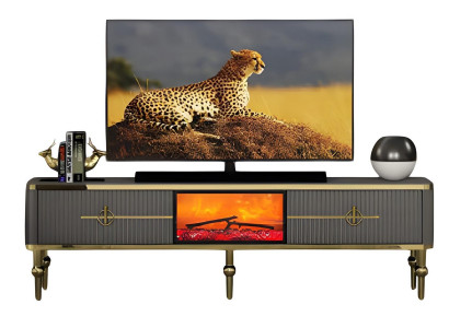 TV Lowboard Sideboard Fernsehtisch Dekokamin Modern Praktisch Stilvoll