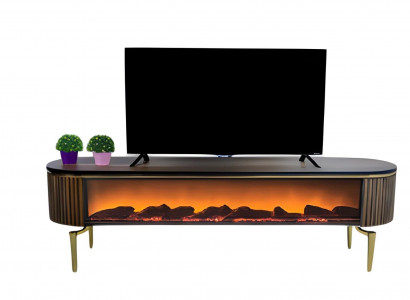 TV Lowboard Sideboard Fernsehtisch Dekokamin Wohnzimmerschrank Modern