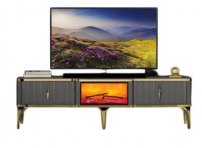 TV Lowboard Wohnzimmerschrank Sideboard Dekokamin Funktional Modern