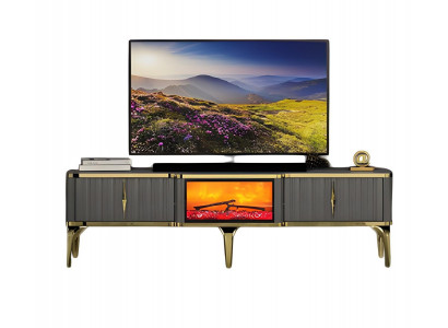 TV Lowboard Wohnzimmerschrank Sideboard Dekokamin Funktional Modern