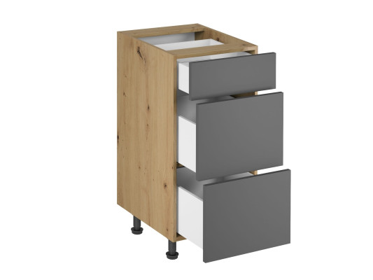 Schubladenschrank Schubladenkommode Unterschrank 3 Schubladen Einbauküche