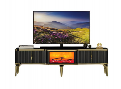 Fernsehtisch TV Lowboard Sideboard Dekokamin Wohnzimmerschrank Stilvoll