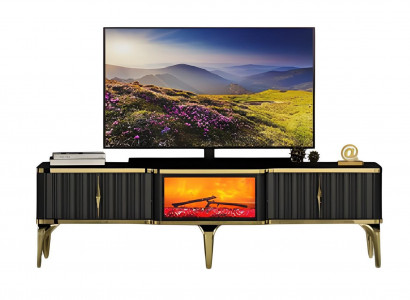 Fernsehtisch TV Lowboard Sideboard Dekokamin Wohnzimmerschrank Stilvoll