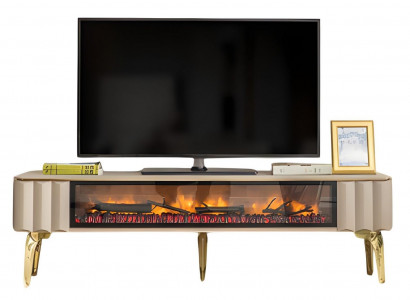 Luxuriöser TV-Schrank mit innovativem Feuerdesign und Schubladen