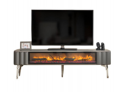 Schlichter TV-Lowboard Sideboard Dekokamin Elektro Dekoration Kamin